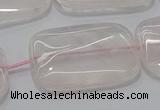 CRQ246 15.5 inches 18*25mm rectangle rose quartz beads wholesale