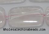 CRQ247 15.5 inches 22*30mm rectangle rose quartz beads wholesale