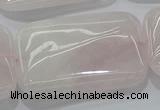 CRQ248 15.5 inches 30*40mm rectangle rose quartz beads wholesale