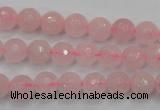 CRQ262 15.5 inches 8mm faceted round rose quartz beads