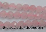 CRQ263 15.5 inches 8mm faceted round rose quartz beads