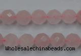 CRQ265 15.5 inches 10mm faceted round rose quartz beads