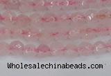 CRQ280 15.5 inches 4mm faceted round rose quartz beads wholesale