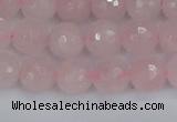 CRQ282 15.5 inches 8mm faceted round rose quartz beads wholesale