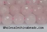 CRQ283 15.5 inches 10mm faceted round rose quartz beads wholesale