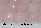 CRQ284 15.5 inches 12mm faceted round rose quartz beads