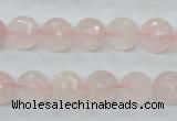 CRQ34 15.5 inches 10mm faceted round natural rose quartz beads