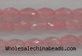 CRQ350 15.5 inches 6*9mm faceted rice rose quartz beads