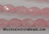 CRQ352 15.5 inches 10*14mm faceted rice rose quartz beads