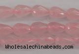 CRQ355 15.5 inches 6*9mm faceted teardrop rose quartz beads