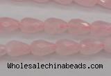 CRQ356 15.5 inches 8*12mm faceted teardrop rose quartz beads