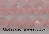 CRQ368 15.5 inches 8*8mm faceted diamond rose quartz beads