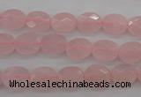 CRQ372 15.5 inches 8*10mm faceted oval rose quartz beads wholesale