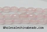 CRQ39 15.5 inches 6*10mm faceted rice natural rose quartz beads