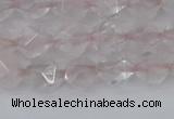 CRQ401 15.5 inches 6mm faceted nuggets rose quartz beads