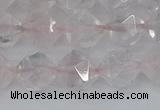 CRQ402 15.5 inches 8mm faceted nuggets rose quartz beads