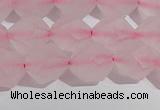 CRQ408 15.5 inches 10mm faceted nuggets matte rose quartz beads