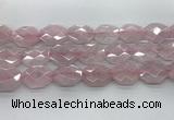 CRQ427 22*28mm - 25*30mm faceted octagonal rose quartz beads