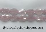 CRQ428 30*38mm - 30*40mm faceted octagonal rose quartz beads