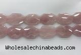 CRQ429 30*35mm - 35*45mm faceted octagonal rose quartz beads