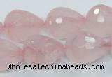 CRQ47 15.5 inches 16*20mm faceted teardrop natural rose quartz beads