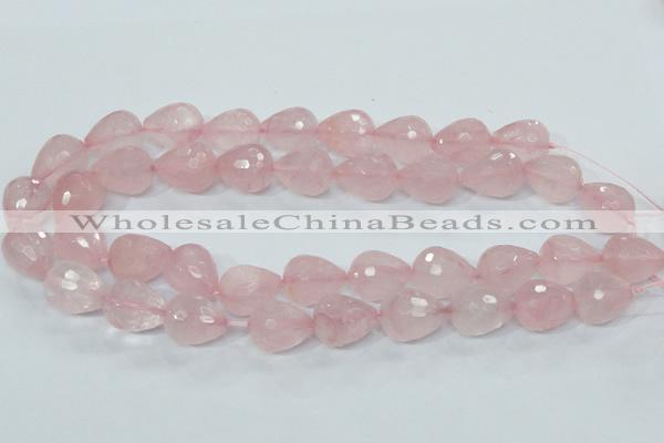 CRQ47 15.5 inches 16*20mm faceted teardrop natural rose quartz beads