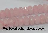 CRQ48 15.5 inches 6*10mm faceted rondelle natural rose quartz beads