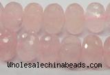 CRQ50 15.5 inches 10*16mm faceted rondelle natural rose quartz beads