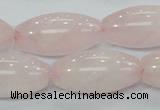 CRQ60 15.5 inches 15*30mm rice natural rose quartz beads wholesale