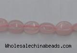 CRQ608 15.5 inches 8*10mm oval rose quartz beads wholesale