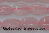 CRQ609 15.5 inches 10*14mm oval rose quartz beads wholesale