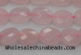 CRQ618 15.5 inches 8*10mm faceted oval rose quartz beads wholesale