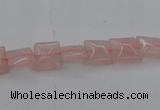 CRQ620 15.5 inches 8*8mm square rose quartz beads wholesale