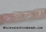 CRQ622 15.5 inches 12*12mm square rose quartz beads wholesale