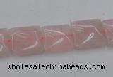 CRQ623 15.5 inches 14*14mm square rose quartz beads wholesale