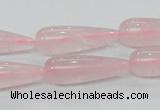 CRQ63 15.5 inches 10*30mm teardrop natural rose quartz beads wholesale