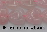 CRQ633 15.5 inches 20*20mm heart rose quartz beads wholesale