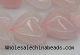 CRQ634 15.5 inches 22*22mm heart rose quartz beads wholesale