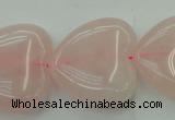 CRQ635 15.5 inches 30*30mm heart rose quartz beads wholesale