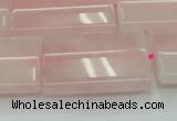 CRQ655 15.5 inches 22*30mm flat tube rose quartz beads