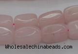 CRQ697 15.5 inches 10*18mm nuggets rose quartz beads wholesale