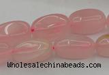 CRQ698 15.5 inches 8*16mm - 9*18mm nuggets rose quartz beads