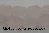 CRQ701 15.5 inches 10*14mm - 12*16mm faceted nuggets rose quartz beads