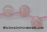 CRQ718 Top drilled 13*18mm flat teardrop rose quartz beads