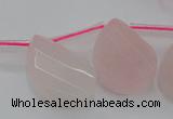 CRQ735 18*25mm faceted & twisted flat teardrop rose quartz beads