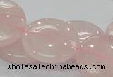 CRQ74 15.5 inches 30mm flat round natural rose quartz beads