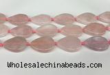 CRQ756 15.5 inches 25*35mm flat teardrop rose quartz beads