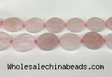 CRQ761 15.5 inches 30mm flat round rose quartz beads