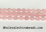 CRQ765 15.5 inches 14mm flat round rose quartz beads