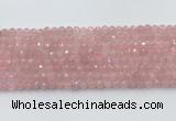 CRQ785 15.5 inches 5mm faceted round rose quartz beads wholesale